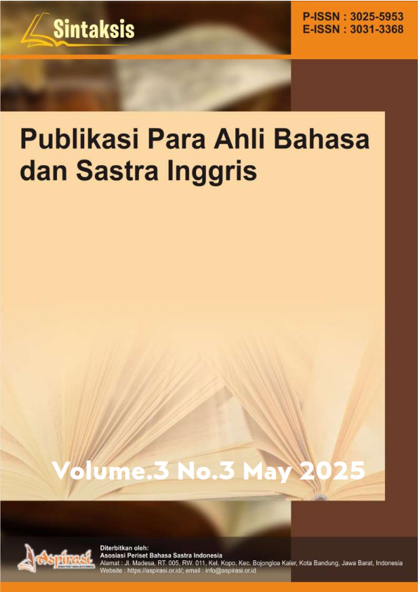 					View Vol. 3 No. 3 (2025): May : Sintaksis : Publikasi Para ahli Bahasa dan Sastra Inggris
				